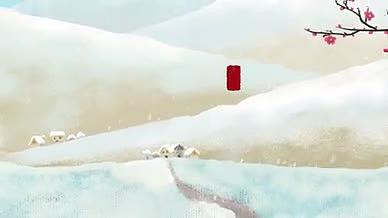 二十四节气之小雪节气梅花动画视频的预览图